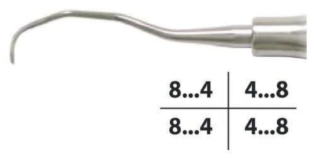 Gracey Curette, Solid Handle, Fig.3/4, Anterior Teeth