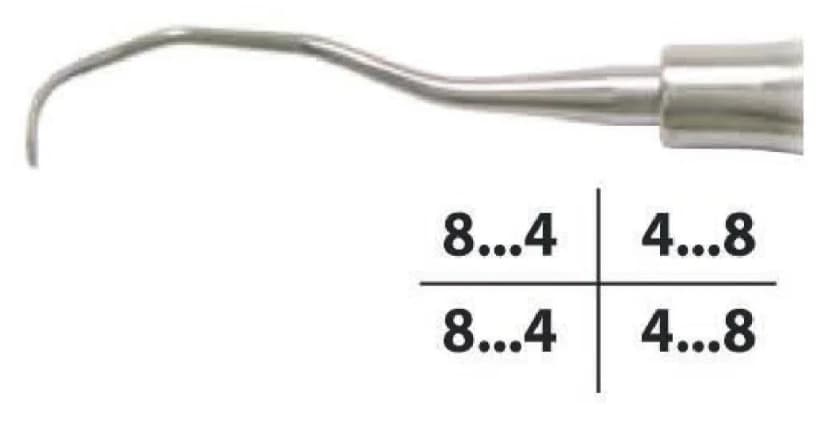 Gracey Curette, Solid Handle, Fig.3/4, Anterior Teeth