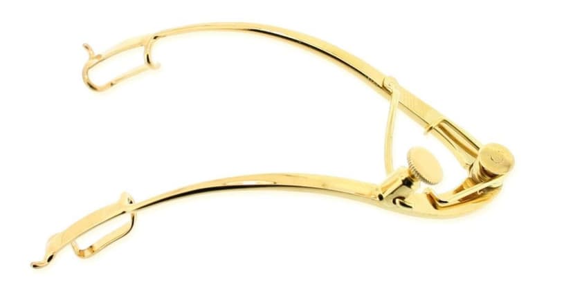 Gold Plated Williams Eye Speculums, Adult Right