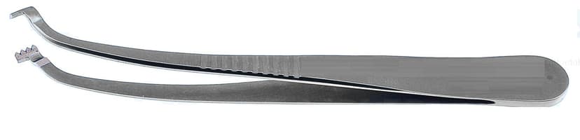 Germany Steel Suh Botox Forceps, Curved Shafts, 4×5 Teeth, 4⅜″
