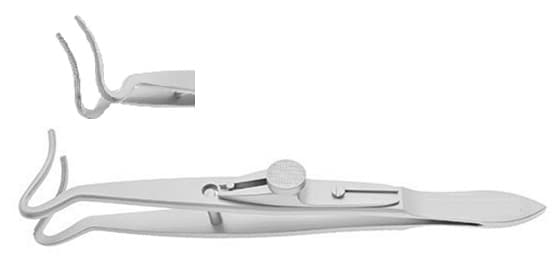 Dolmetsch Ptosis Clamp 10cm, 20mm long Jaws