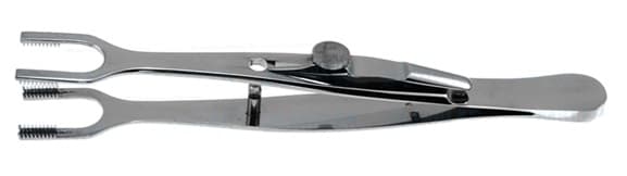 Price Muscle Biopsy Clamp, 4 1/2'', Double Pronged Fork Tips